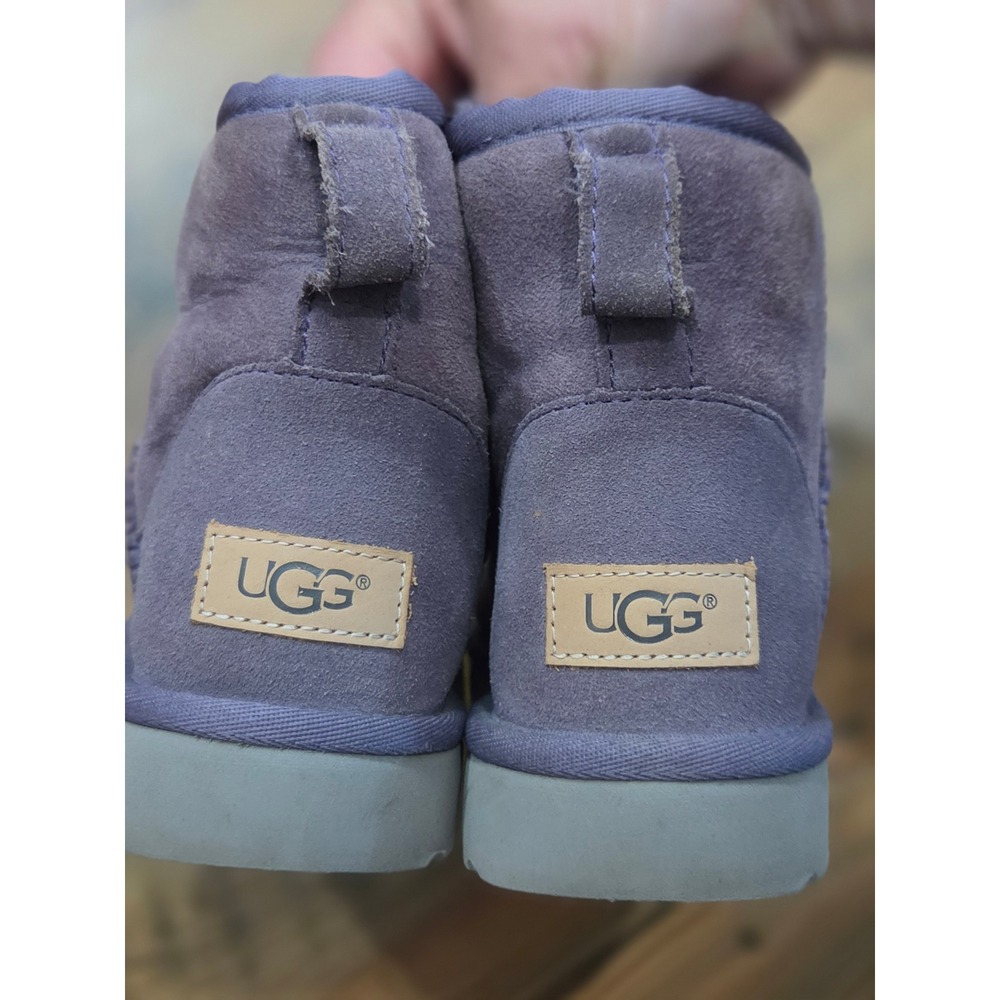 UGG Classic Mini II Purple Sage Suede Shearling Ankle Boots 6 Cozy Soft - Picture 6 of 9